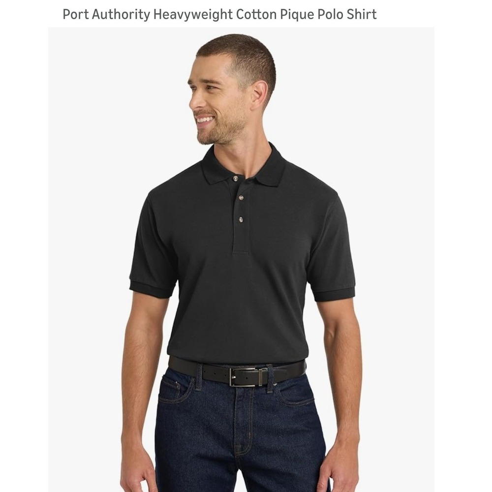 3pc Port Authority Men Heavyweight 100% Cotton Pique Polo School BK Shirts Small